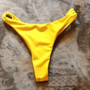 Brand New Size M Yellow thong bathing suit bottoms